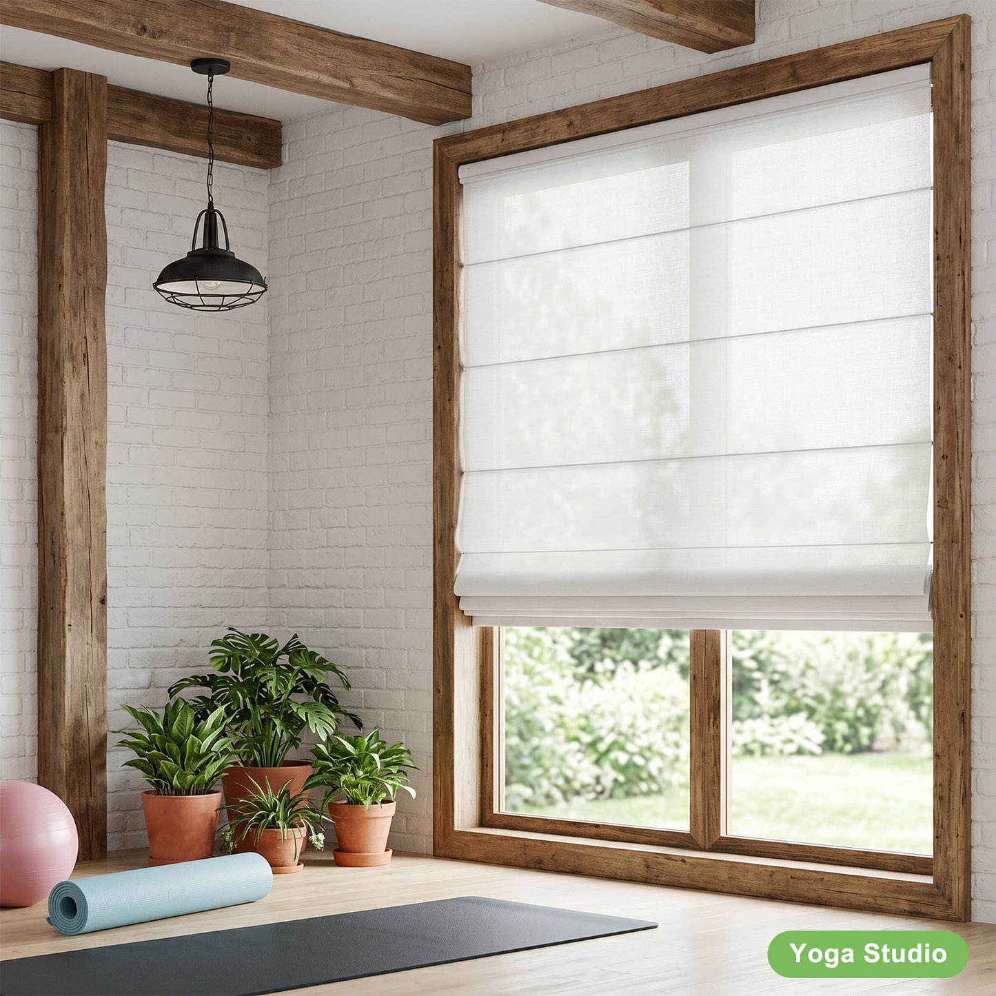 Drill-Free Cordless Roman Shade – Light Filtering Privacy Top Down Bottom Up
