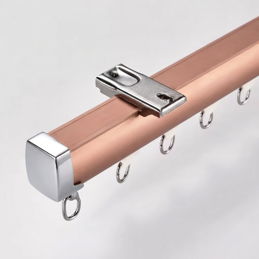 1.0mm Thick Heavy Duty Aluminum Curtain Track Rail, Silent Sliding, Ceiling & Wall Mount, Custom Length Up to 6m for Home