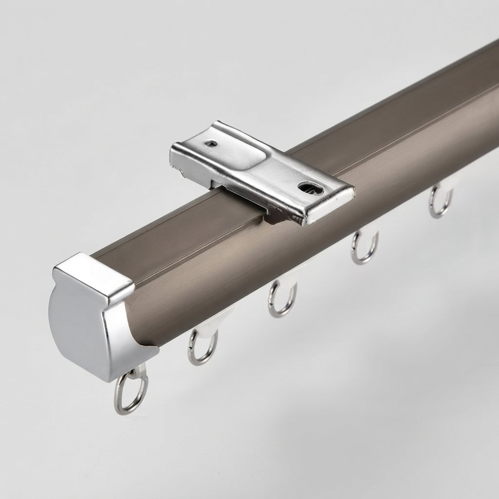 1.0mm Thick Heavy Duty Aluminum Curtain Track Rail, Silent Sliding, Ceiling & Wall Mount, Custom Length Up to 6m for Home
