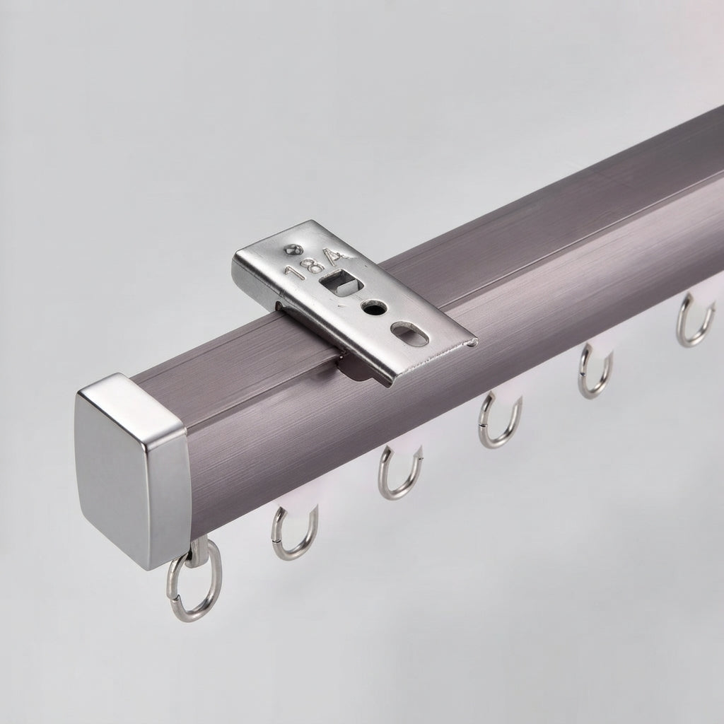 1.0mm Thick Heavy Duty Aluminum Curtain Track Rail, Silent Sliding, Ceiling & Wall Mount, Custom Length Up to 6m for Home
