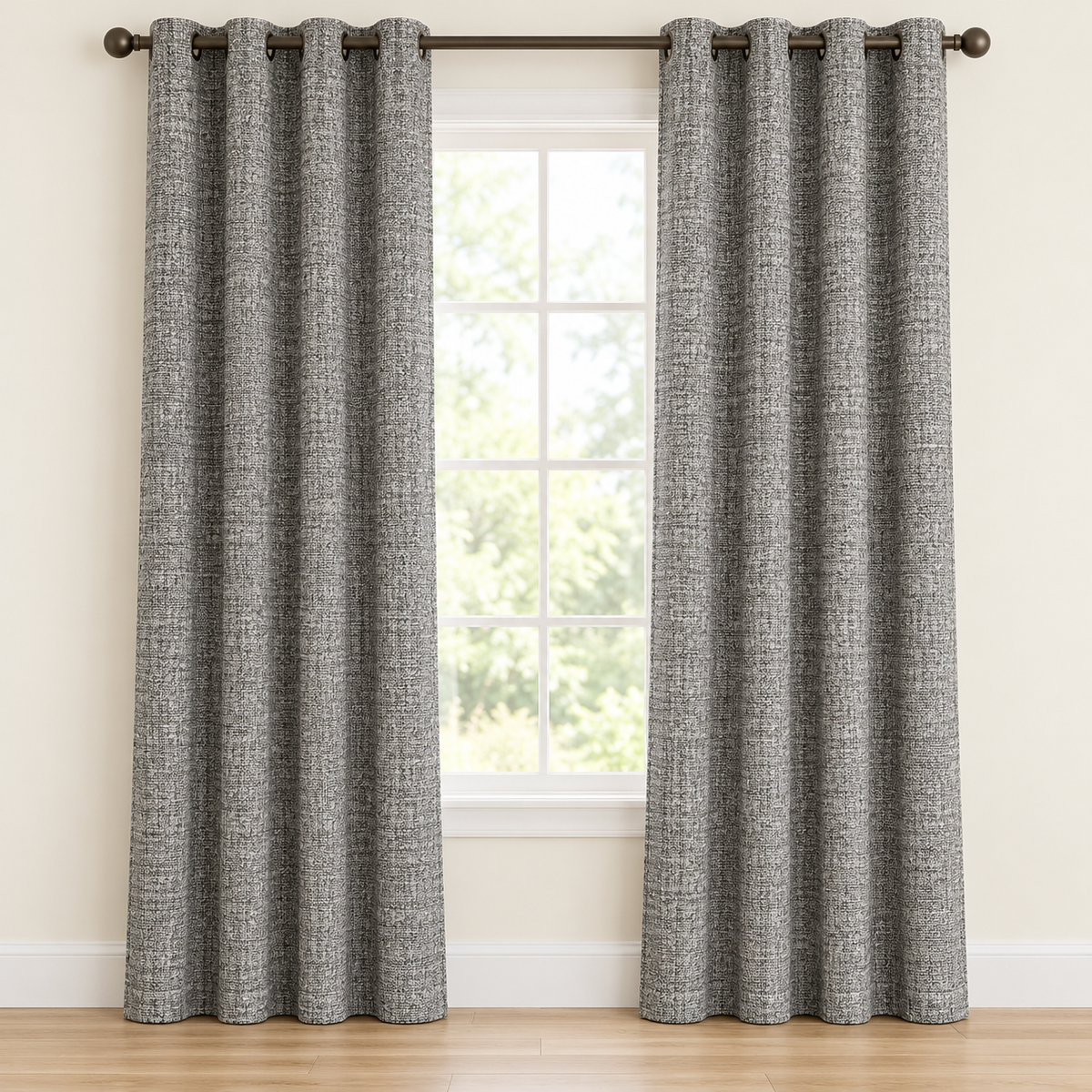 Custom Wool-Linen Blend Grommet Curtains – Cozy Textured Drapes for Fall & Winter