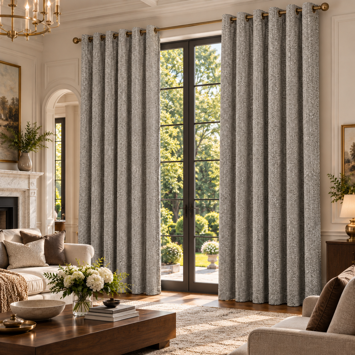 Custom Wool & Linen Blend Grommet Curtains – Cozy Heavyweight Drapes for Fall & Winter
