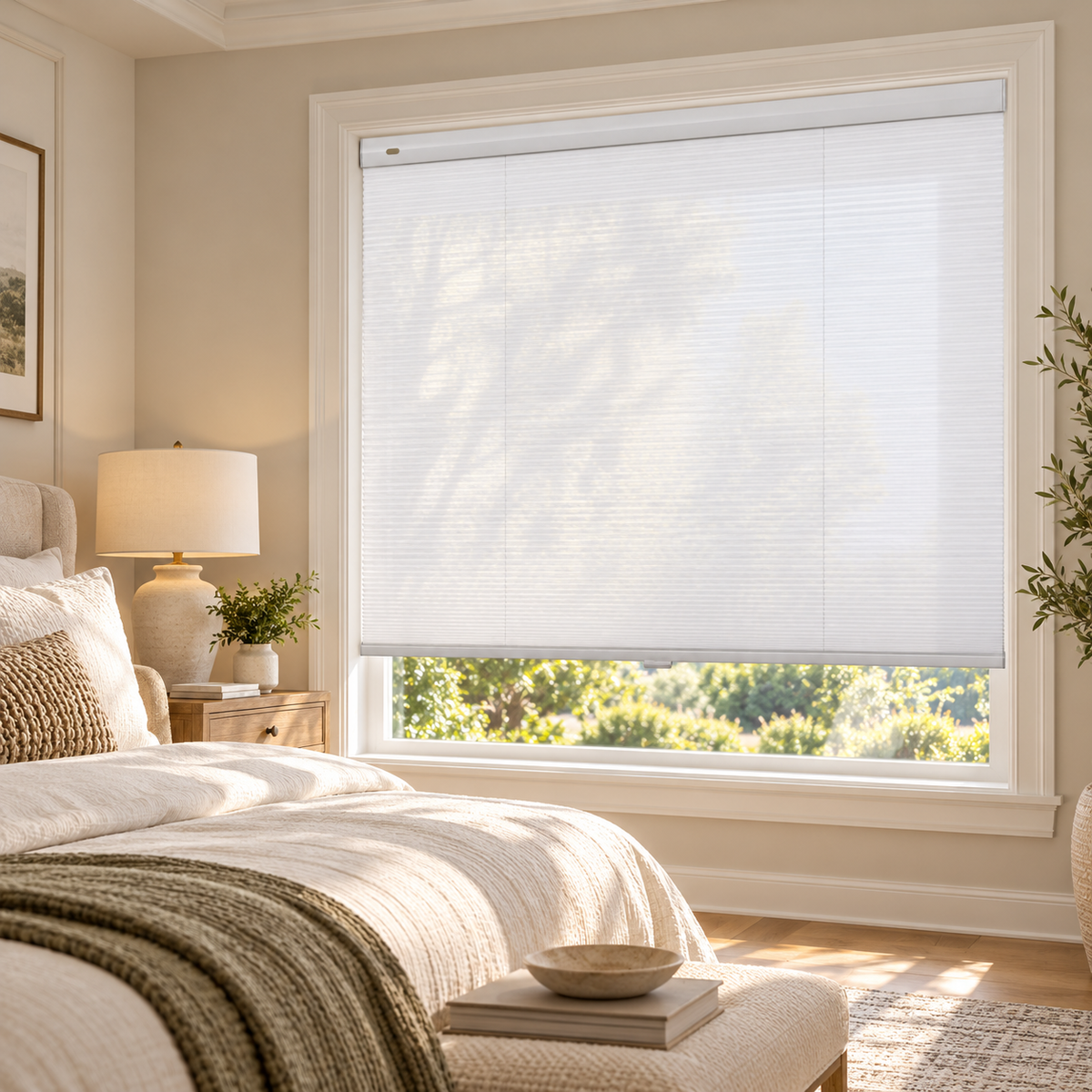 Custom No-Drill Cordless Sheer Cellular Shades – 25mm Honeycomb Blinds