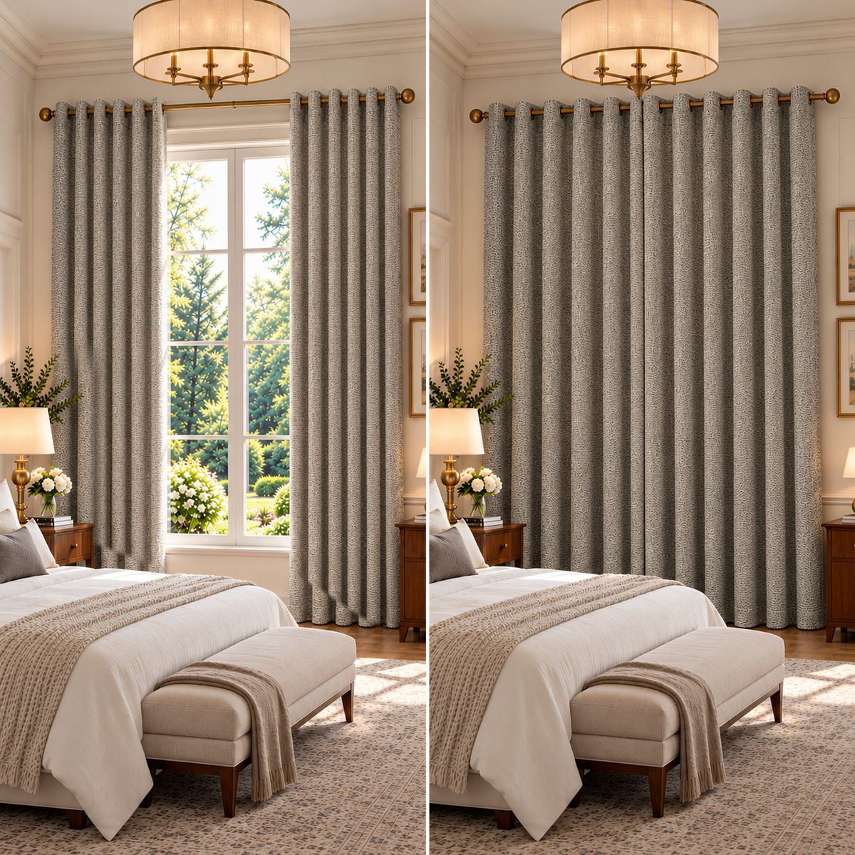 Custom Wool & Linen Blend Grommet Curtains – Cozy Heavyweight Drapes for Fall & Winter