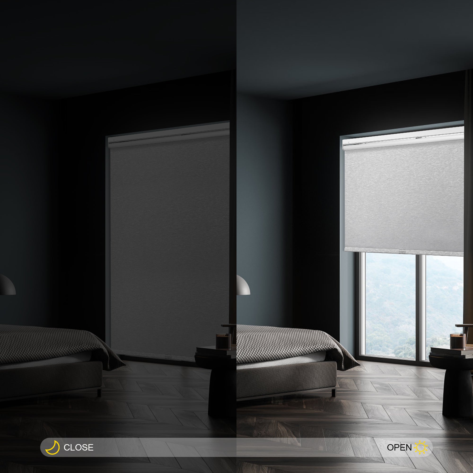 Quick Install Cordless 100% Blackout Roller Shades For Windows
