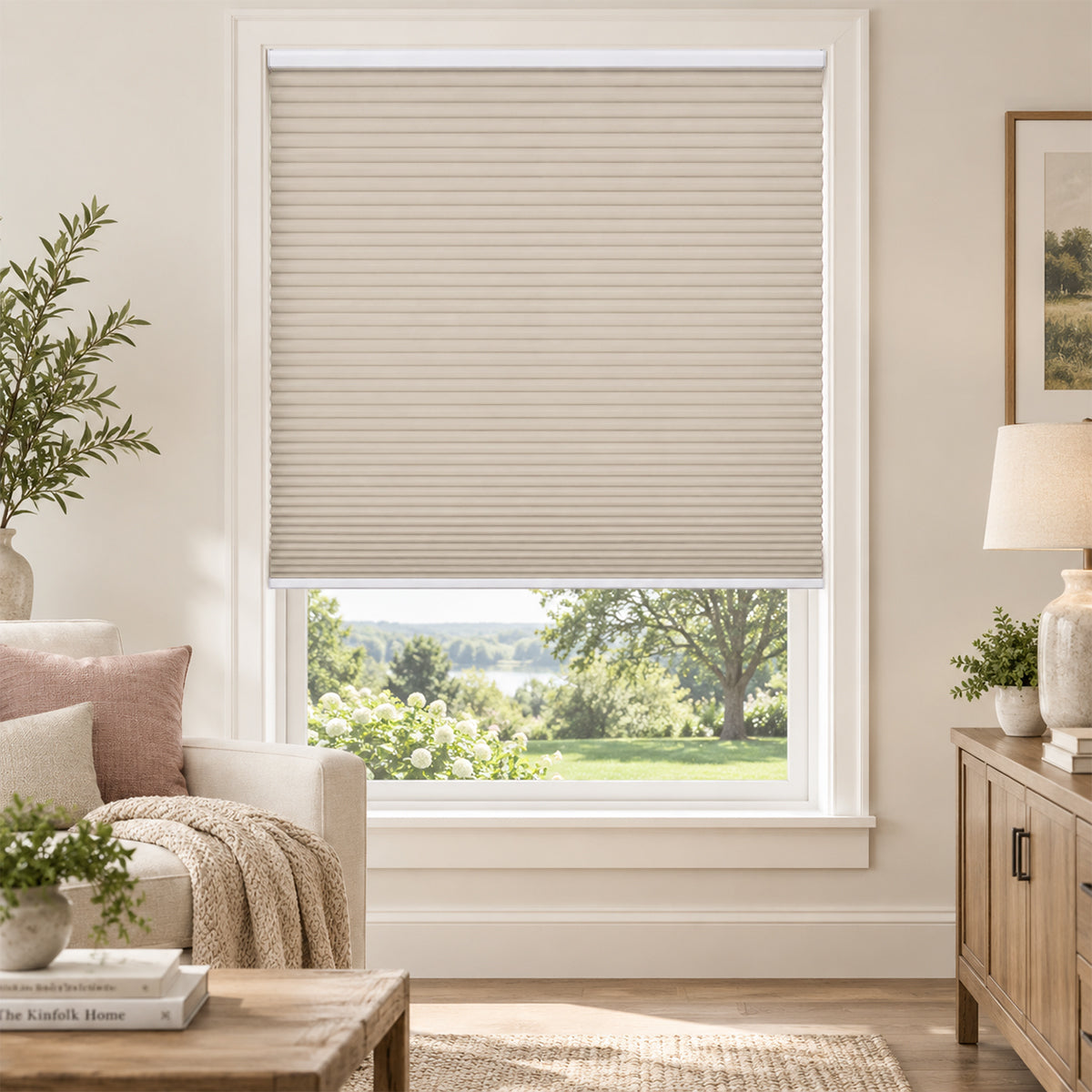 No Drill Blackout Cellular Shades, Cordless 45mm Honeycomb Shades