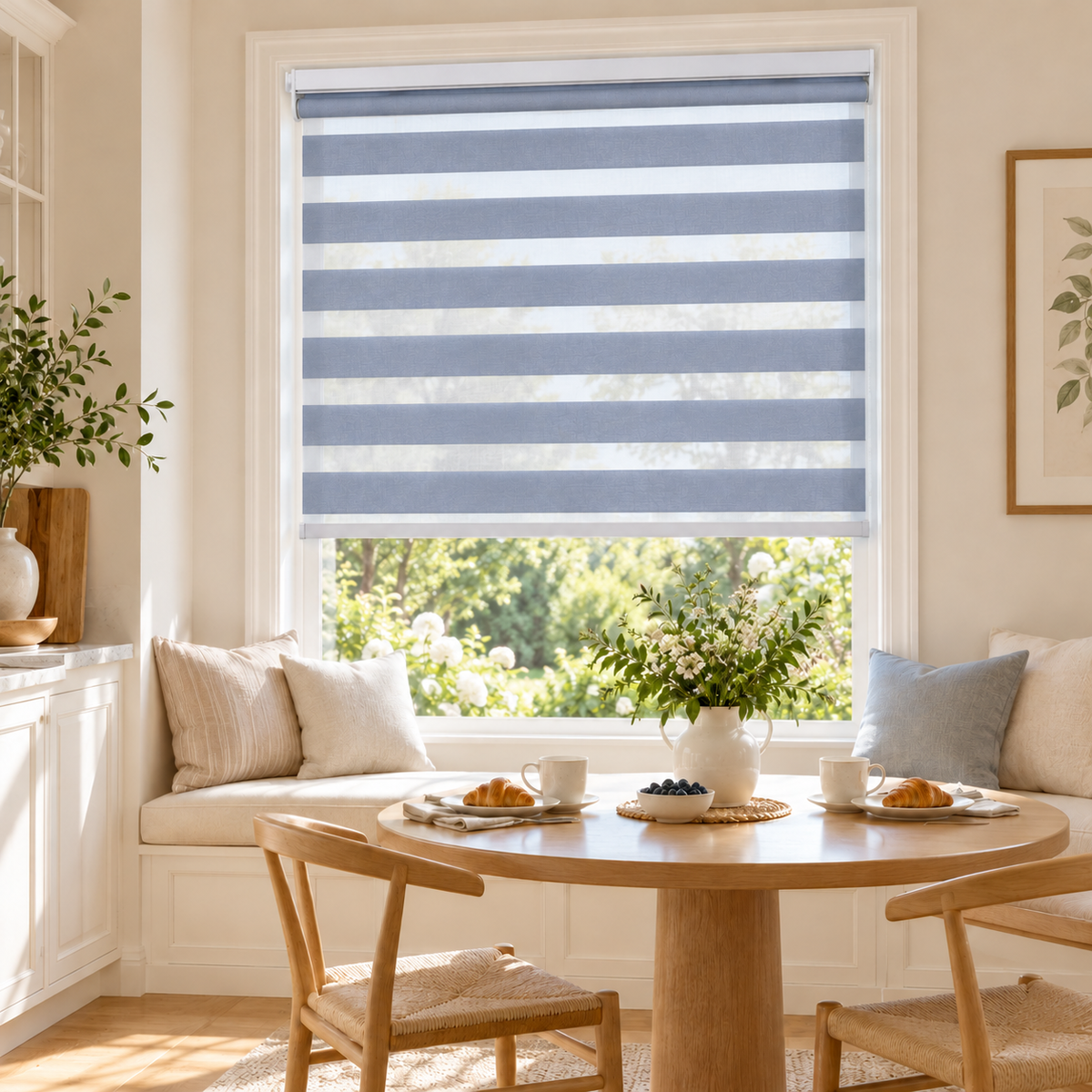 No-Drill Cordless Translucent Zebra Shades – Light Filtering