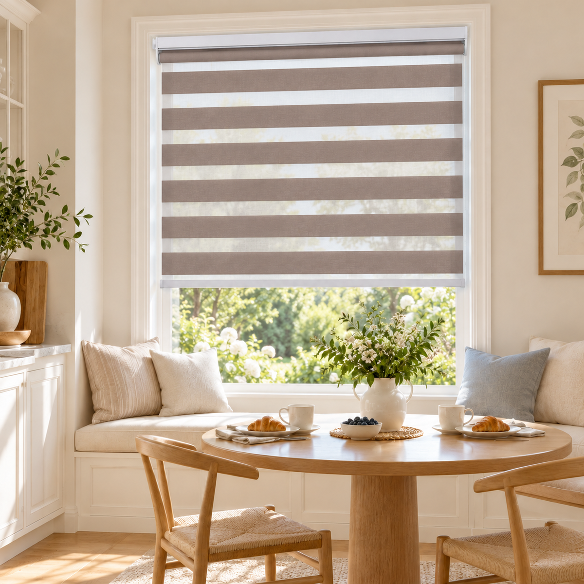 No-Drill Cordless Translucent Zebra Shades – Light Filtering