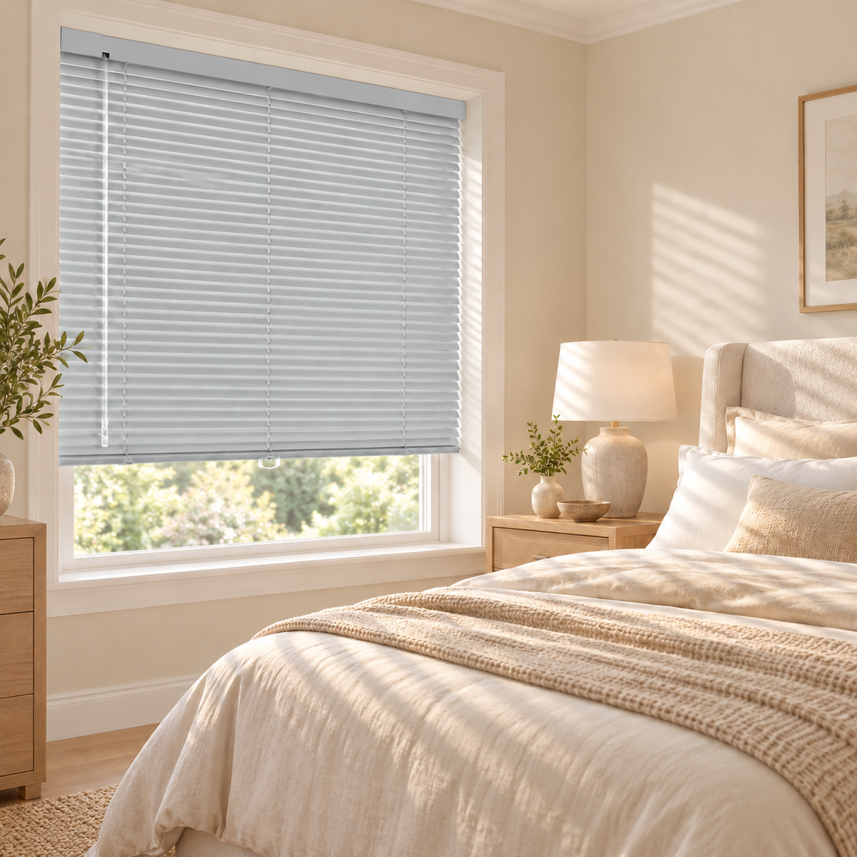 No-Drill Cordless Aluminum Venetian Blinds – Mint Green