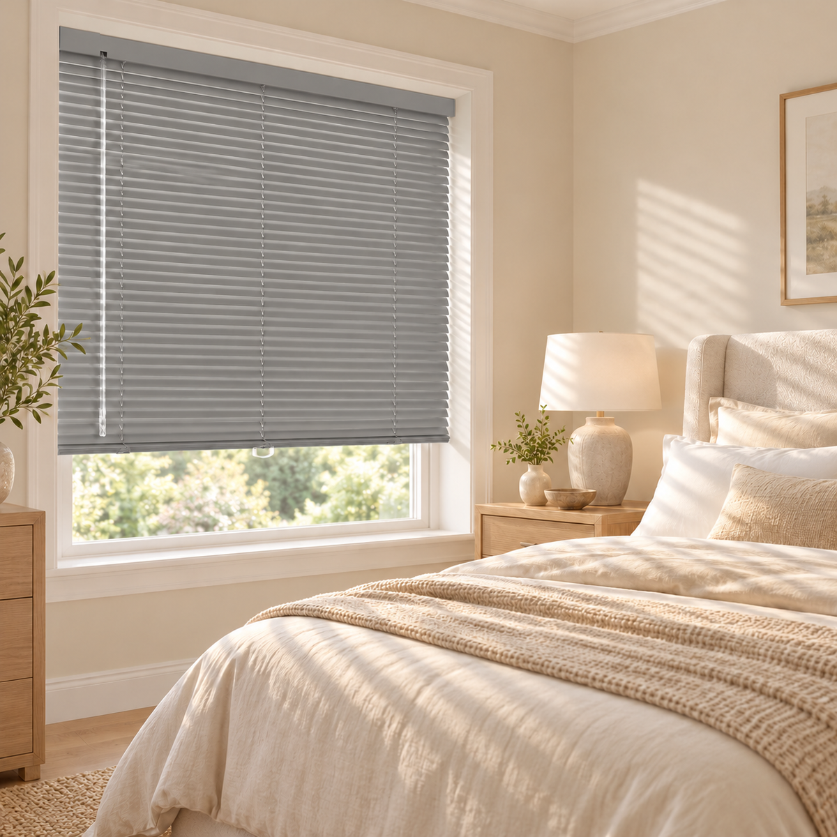 No-Drill Cordless Aluminum Venetian Blinds – Mint Green