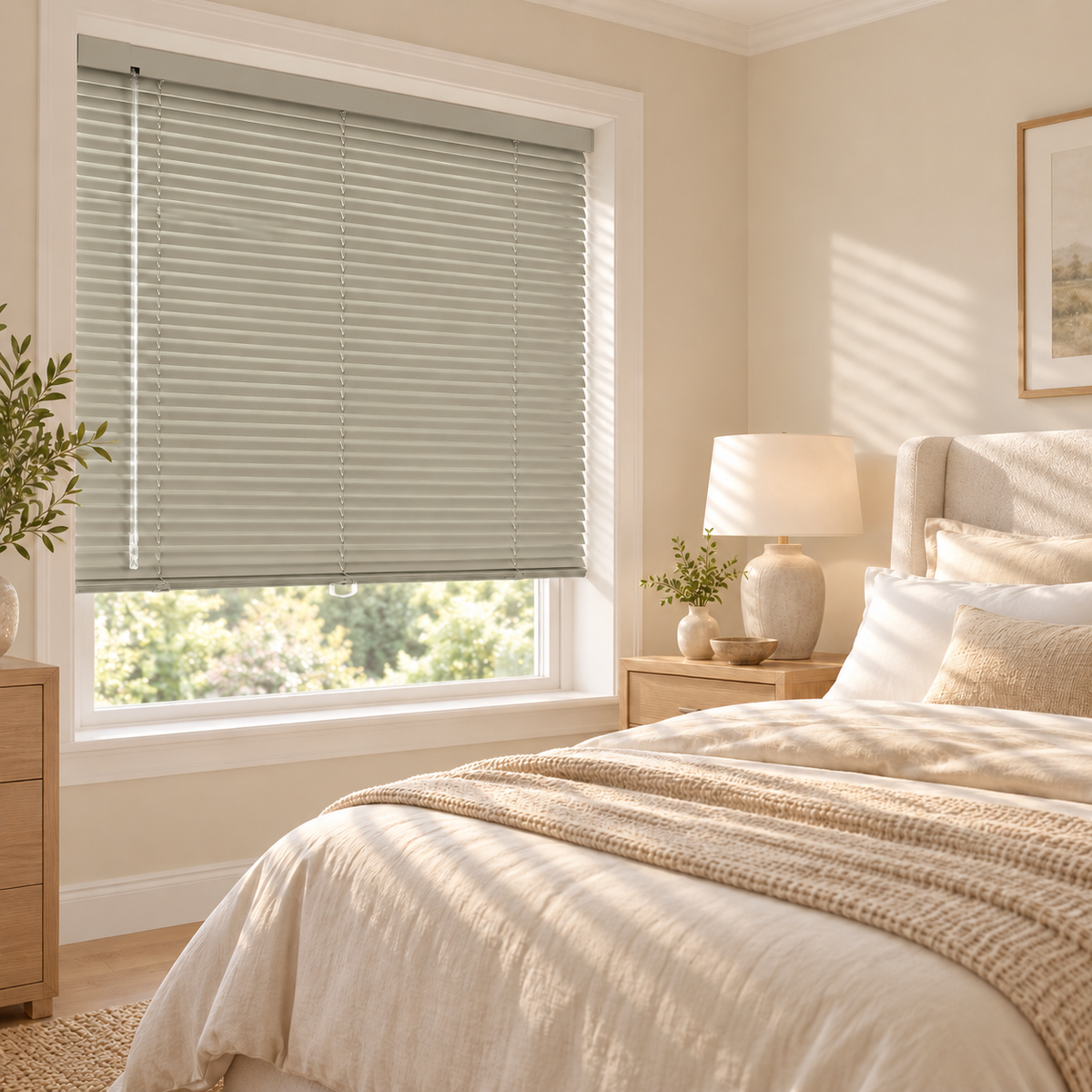 No-Drill Cordless Aluminum Venetian Blinds – Mint Green