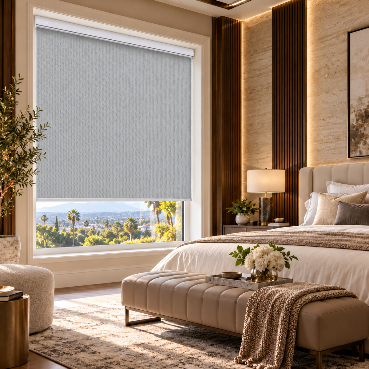 No-Drill Cordless Blackout Roller Shades – Fire-Retardant Custom Window Blinds