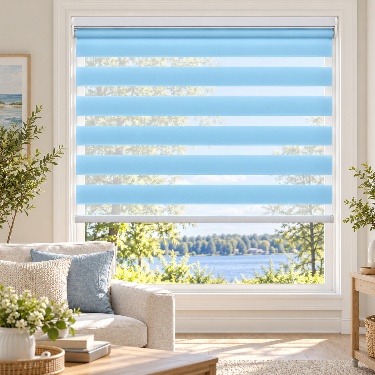 No-Drill Cordless Translucent Zebra Shades – Light Filtering