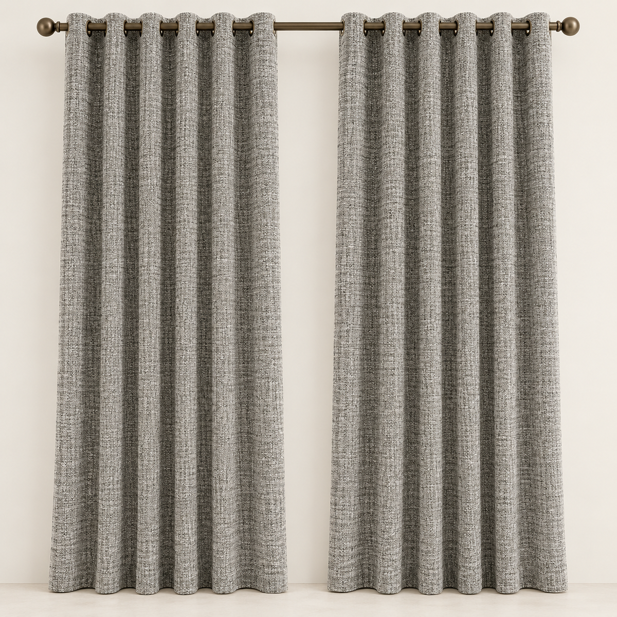 Custom Wool-Linen Blend Grommet Curtains – Cozy Textured Drapes for Fall & Winter