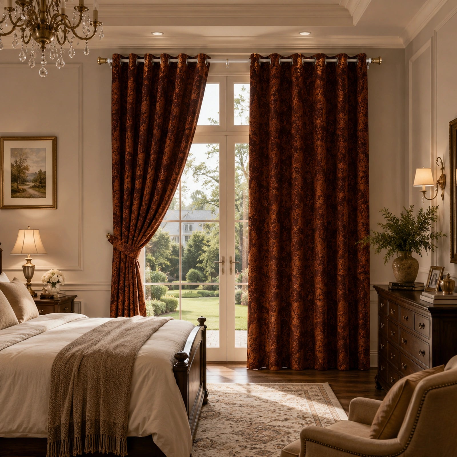 Custom Wool Blend Curtains – Grommet Top Textured Drapes for Living Room & Bedroom