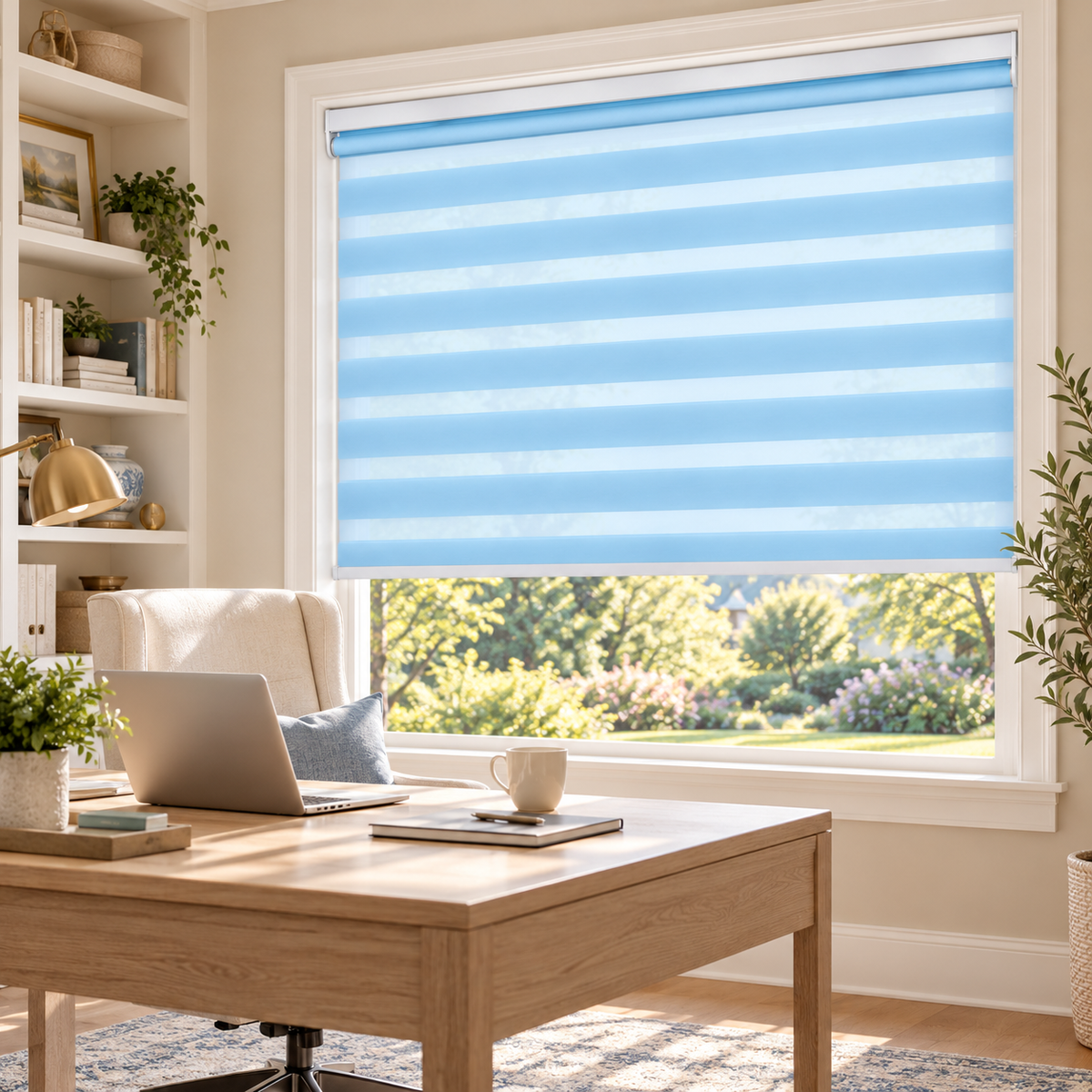 No-Drill Cordless Translucent Zebra Shades – Light Filtering