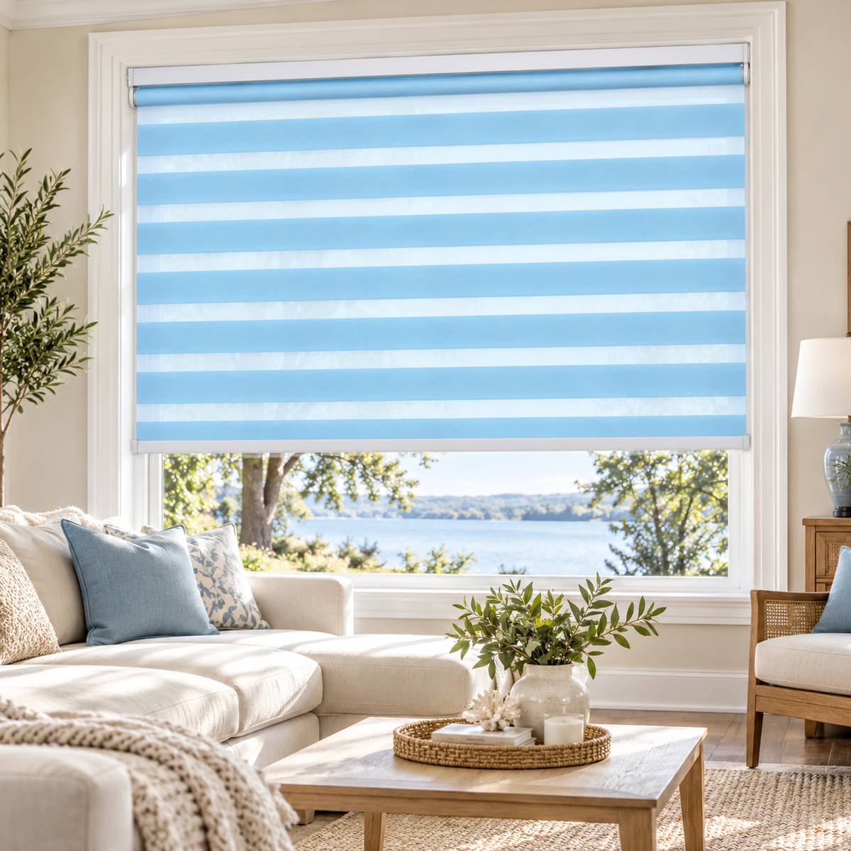 No-Drill Cordless Translucent Zebra Shades – Light Filtering
