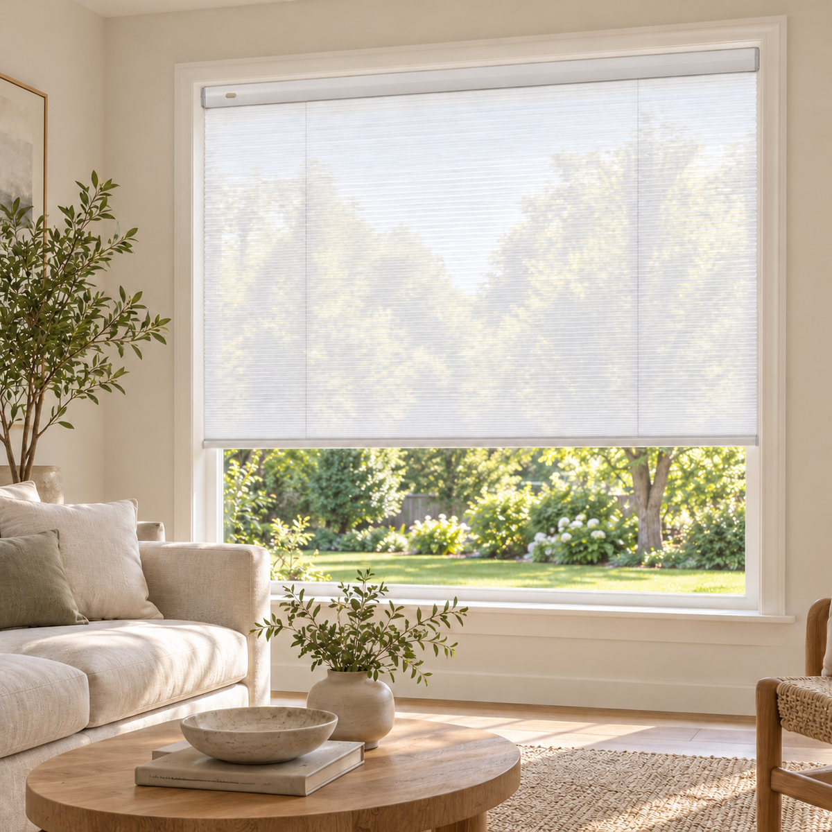 Custom No-Drill Cordless Sheer Cellular Shades – 25mm Honeycomb Blinds