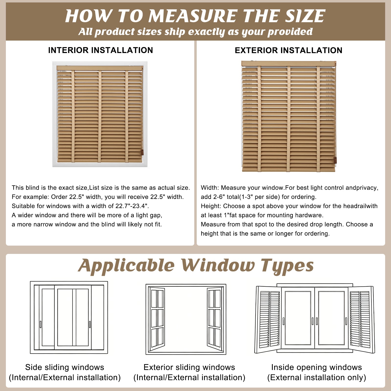 Light filtering performance of custom corded faux wood Venetian blinds