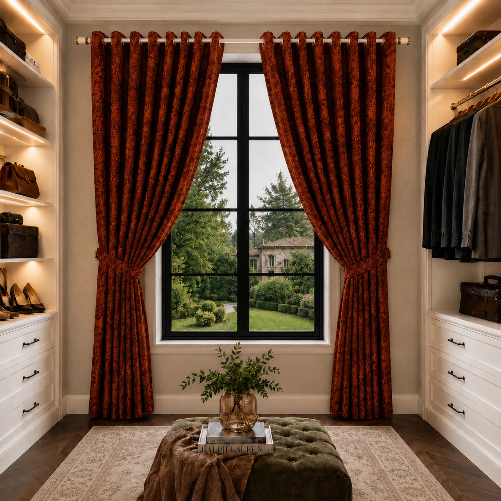 Custom Wool Blend Curtains – Grommet Top Textured Drapes for Living Room & Bedroom