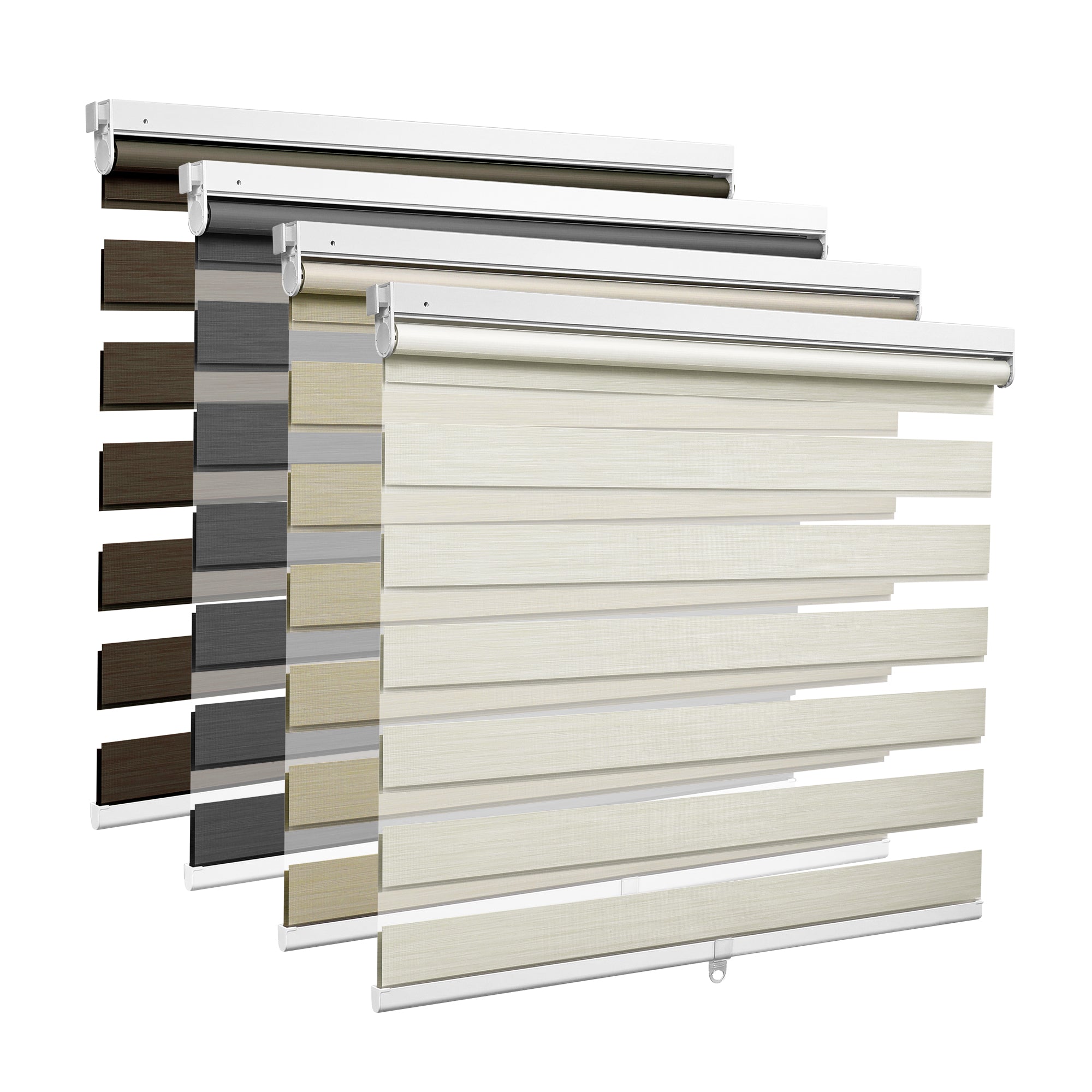 Color Options for Custom No Drill Cordless Light Filtering Zebra Shades