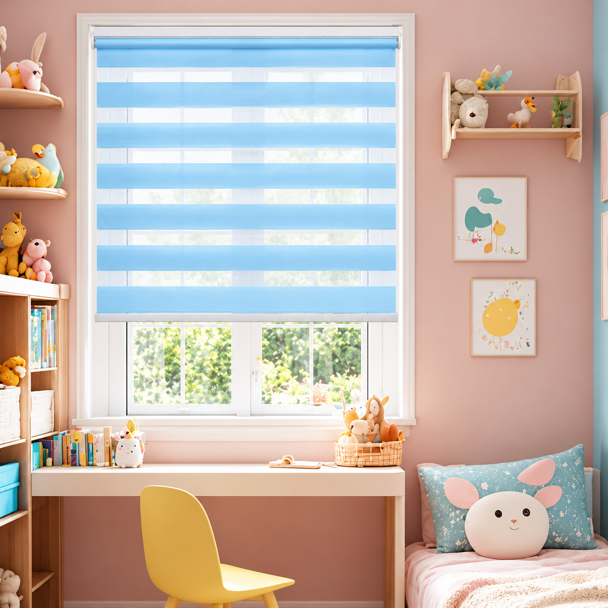 No-Drill Cordless Translucent Zebra Shades – Light Filtering