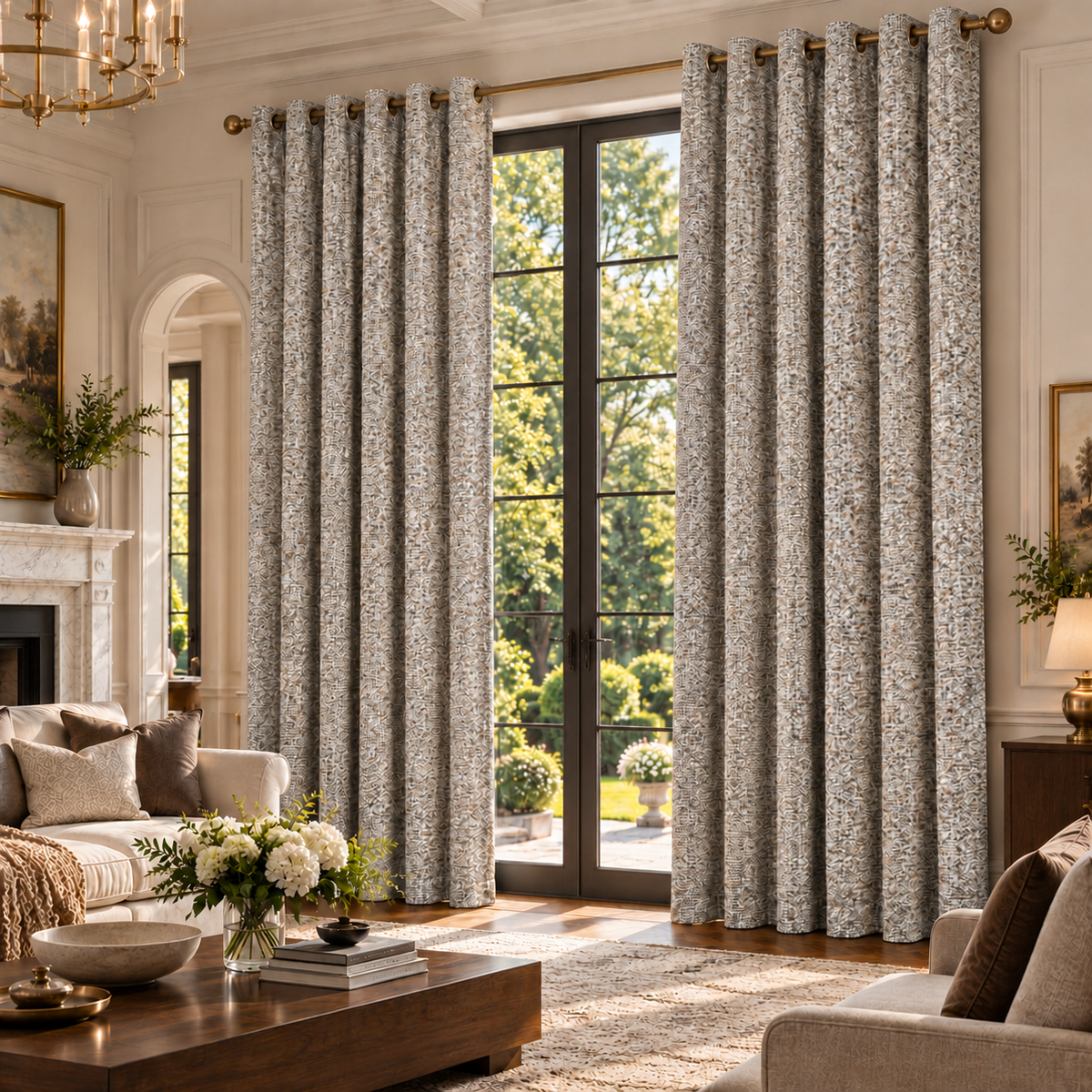 Custom Wool & Linen Blend Grommet Curtains – Cozy Heavyweight Drapes for Fall & Winter