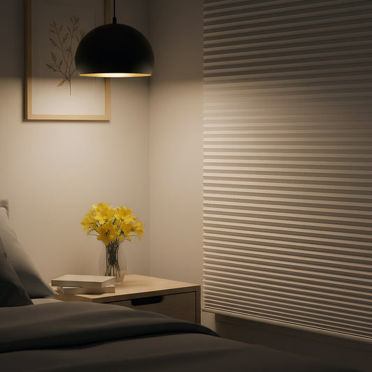 Upgraded Punch-free Honeycomb Blinds Cordless 100% Blackout Fabric