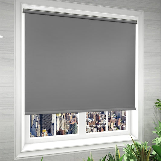 No Drill Cordless Roller Shades No Tools 100% Blackout Roller Windows Blinds Waterproof Fabric Privacy Blinds Thermal Insulated Tension Shades for Home Office