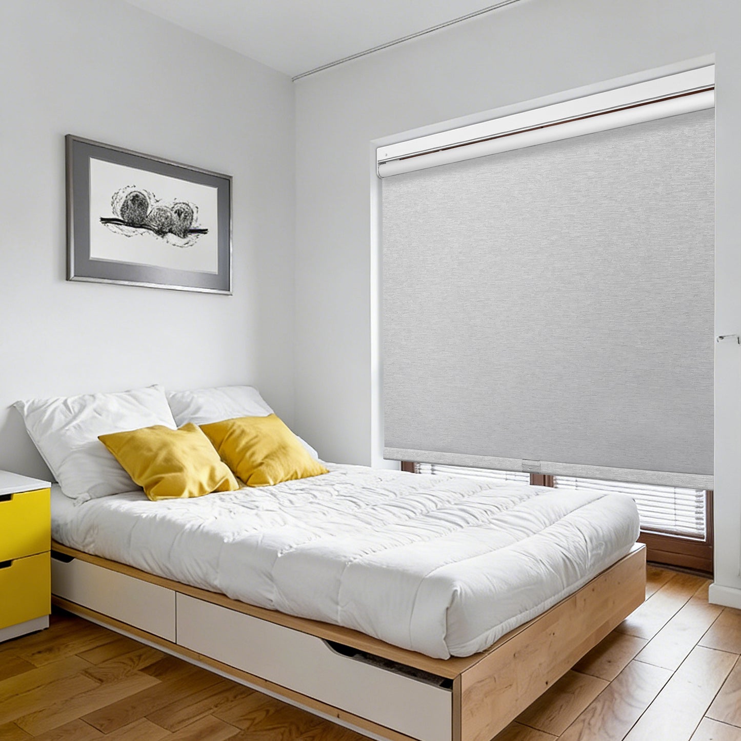 30 Seconds Quick-Fit No Drilling Cordless Push-Pull 100% Blackout Roller Shade