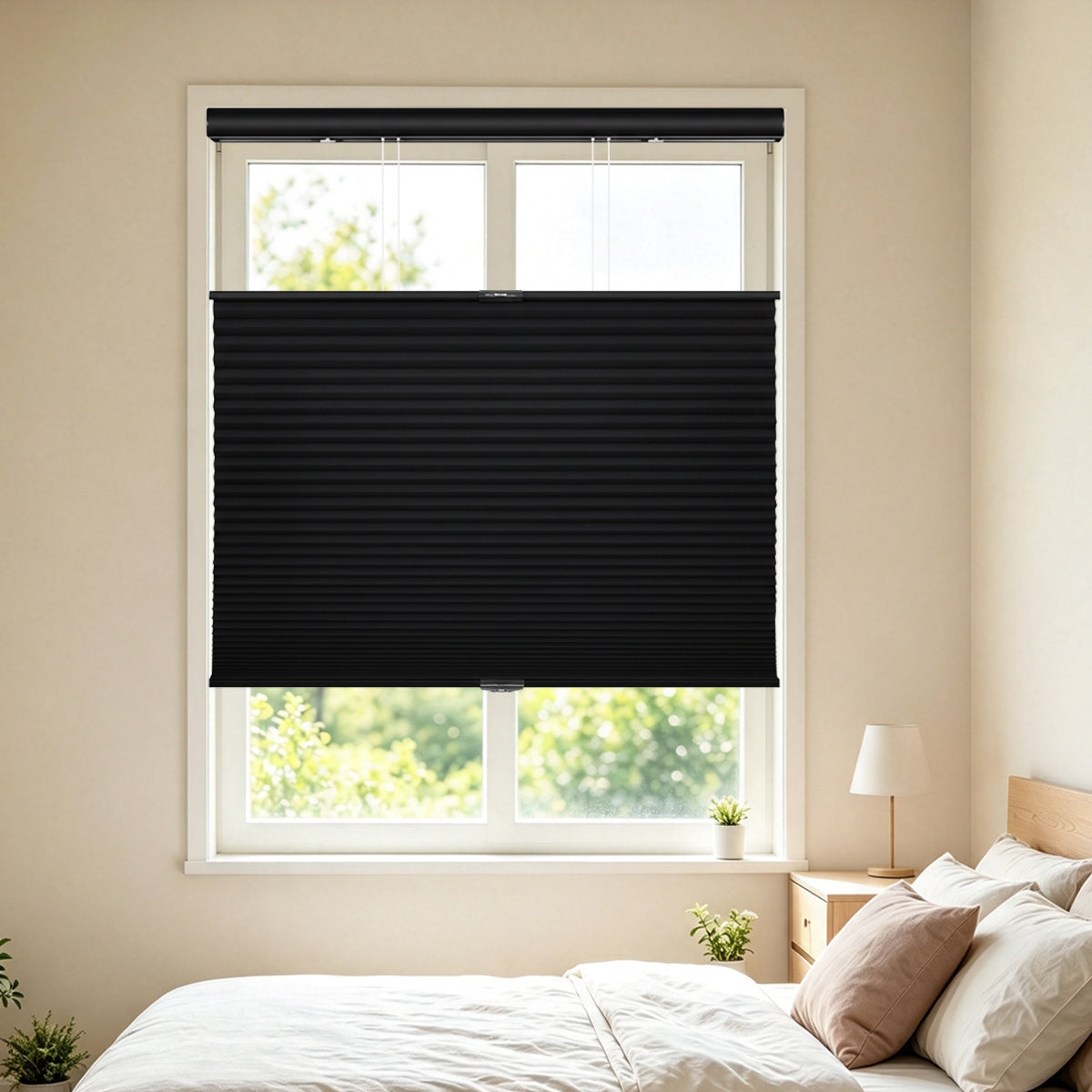 Cordless Top Down Bottom Up Blackout Honeycomb Shades