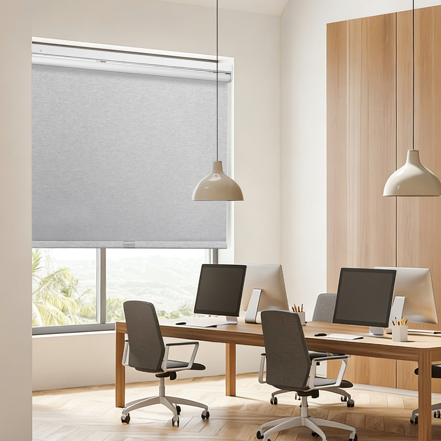 30 Seconds Quick-Fit No Drilling Cordless Push-Pull 100% Blackout Roller Shade