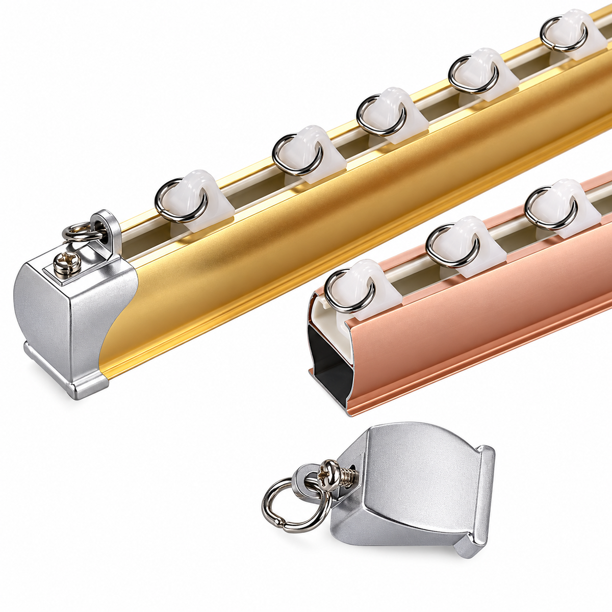 1.0mm Thick Heavy Duty Aluminum Curtain Track Rail, Silent Sliding, Ceiling & Wall Mount, Custom Length Up to 6m for Home