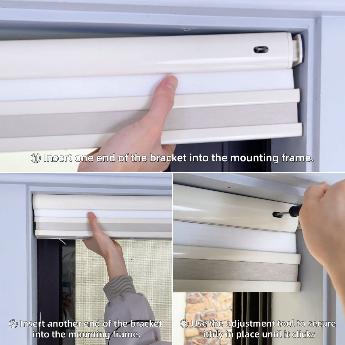 Smart Electric Remote Honeycomb Blinds Double-Fabric Cordless Easy No-Drill Mount