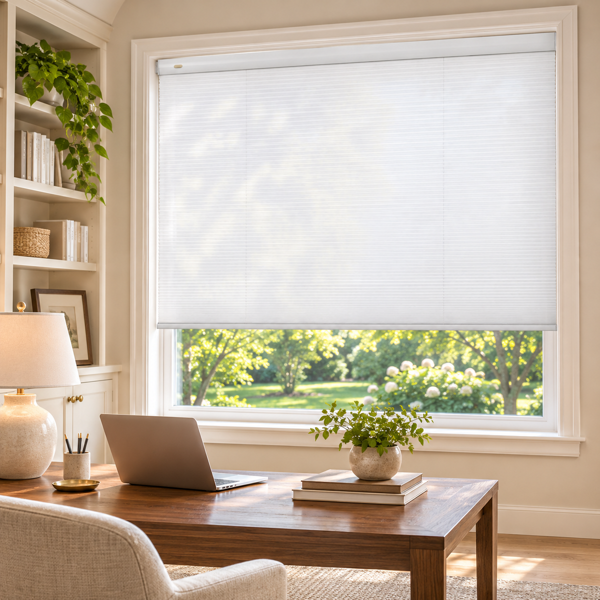 Custom No-Drill Cordless Sheer Cellular Shades – 25mm Honeycomb Blinds