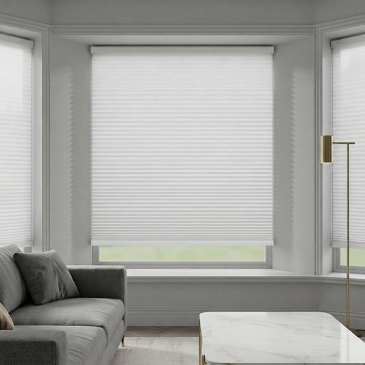 Custom No Drill Cordless Blackout Cellular Shades, Made to Measure Honeycomb Window Shades, Thermal Insulated, Child Safe