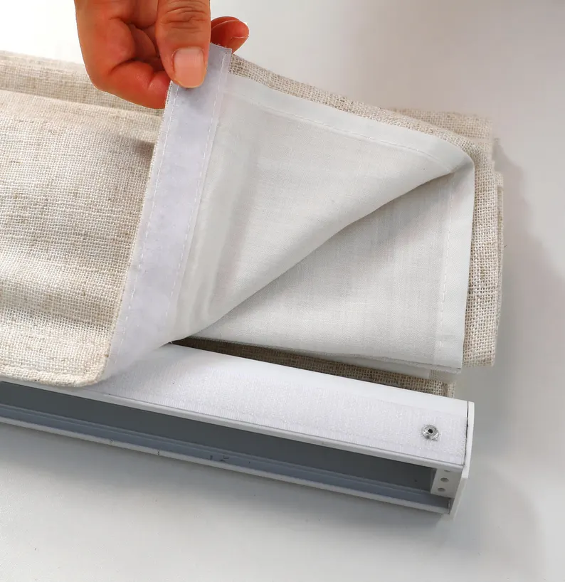 Roman Shades for Windows No Drill Cordless Room Darkening Shades Custom Size Prints Slub Linen Natural