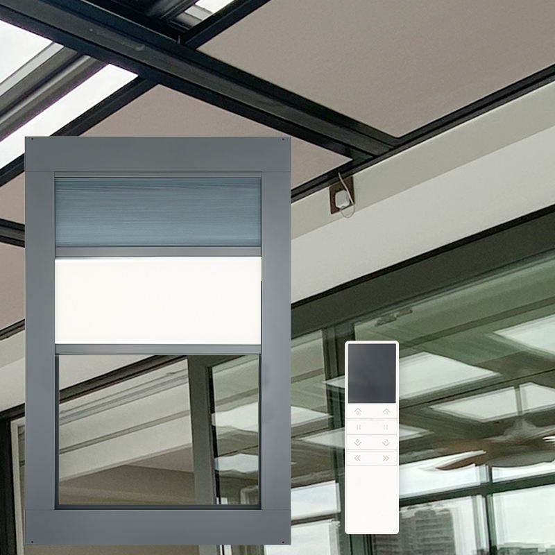 Motorized Skylight Blinds – Cordless Honeycomb Shades with Remote, Day & Night Blackout