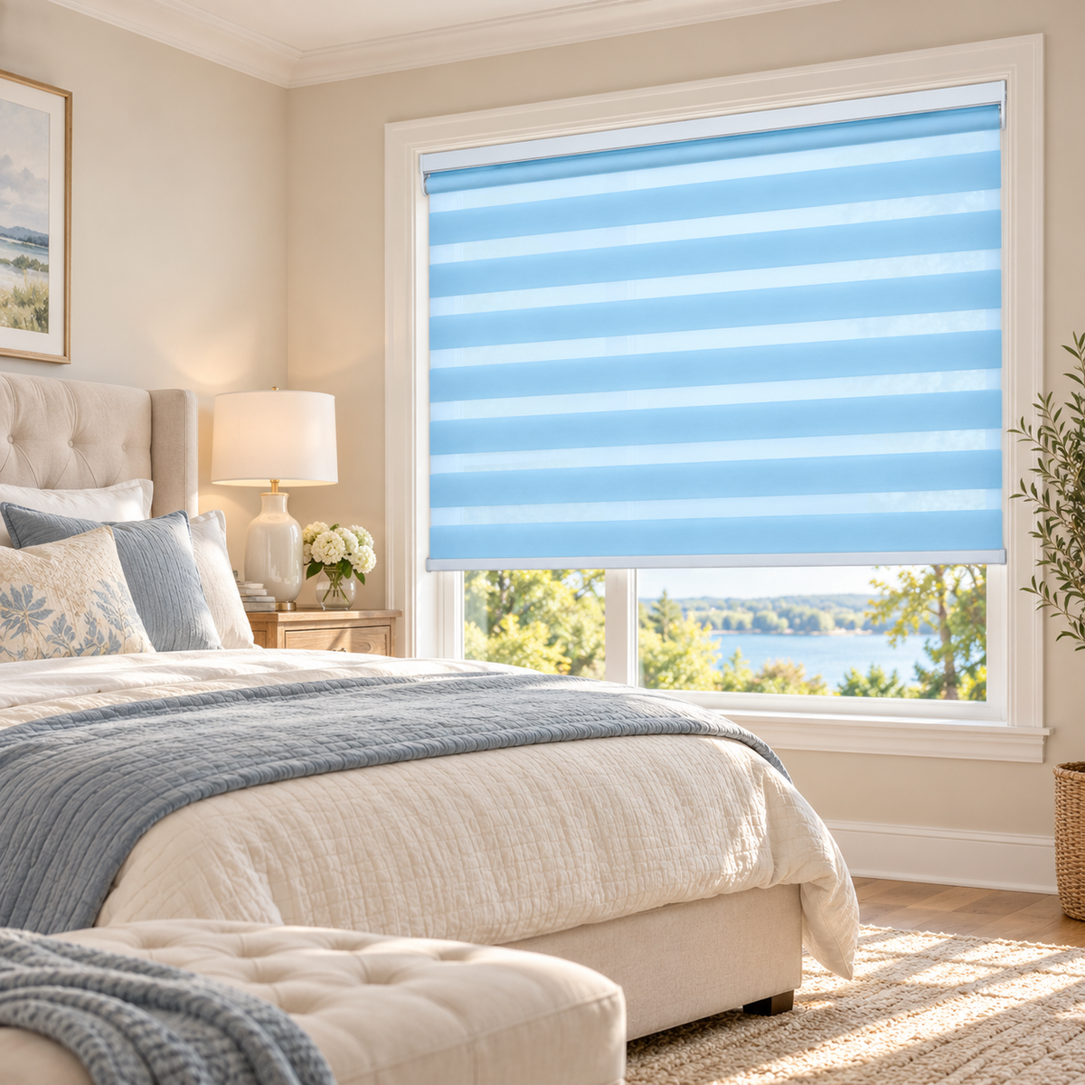 No-Drill Cordless Translucent Zebra Shades – Light Filtering