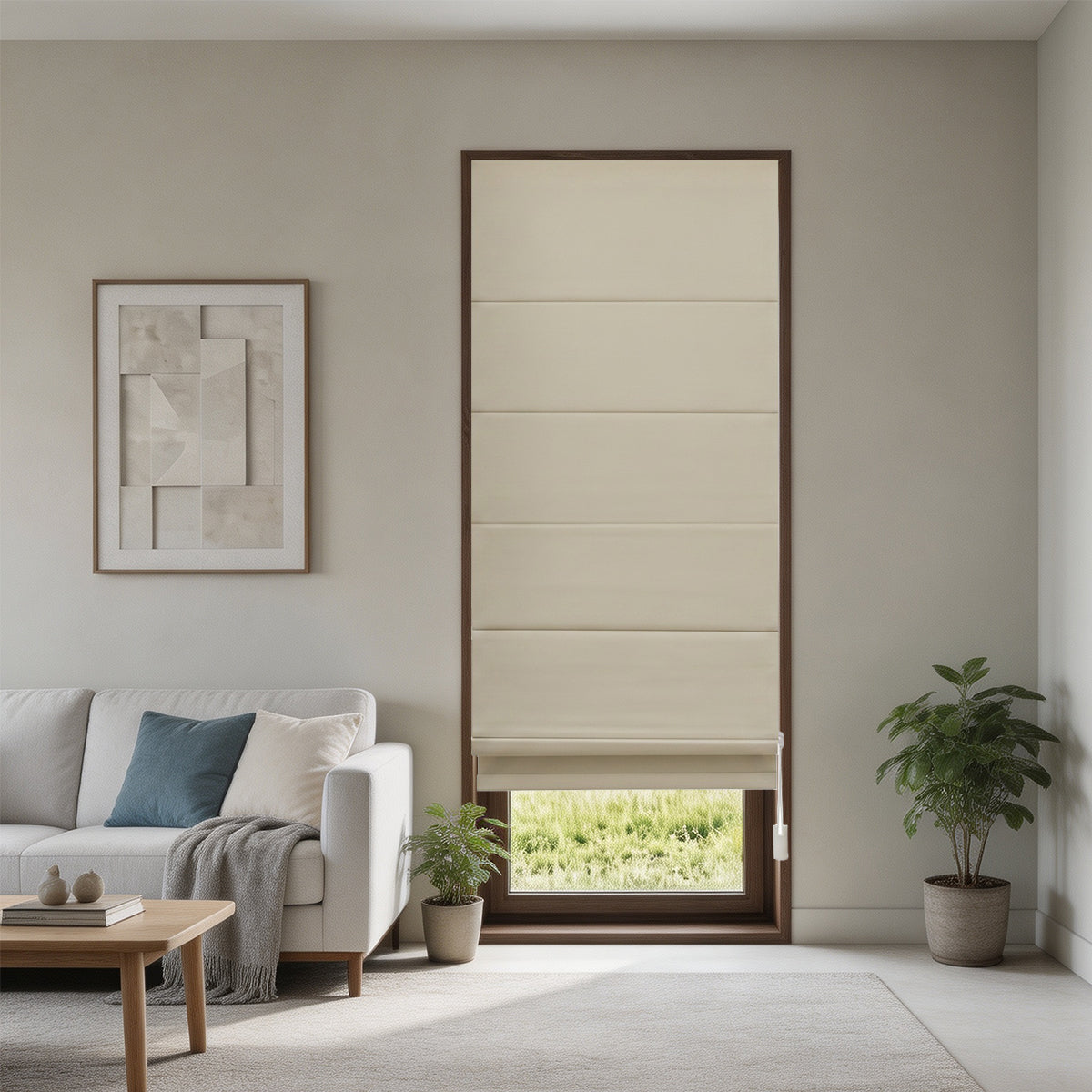 No Drill  100% Blackout Corded Custom Roman Shades For Windows Inside Mount