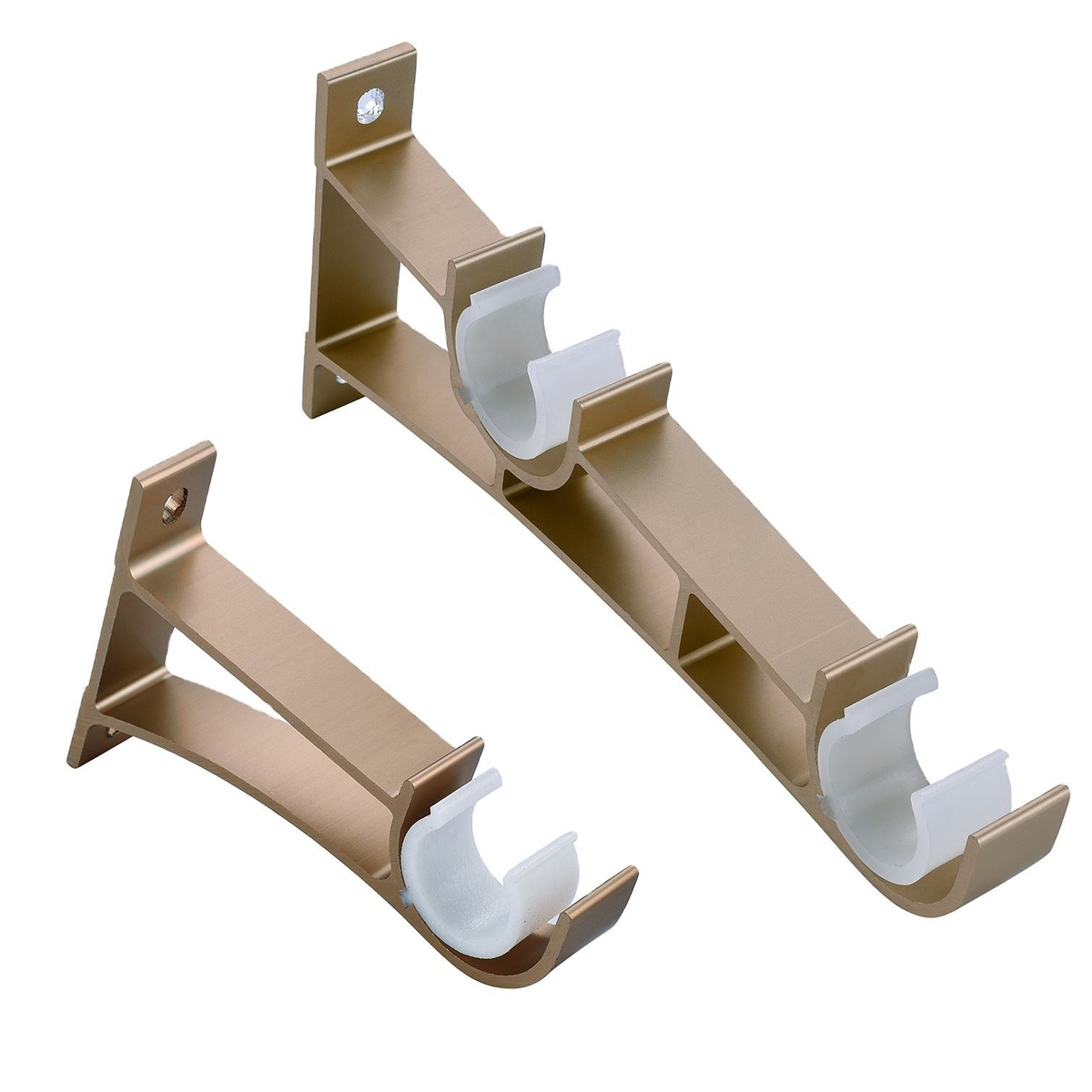 28mm Single Rod U-Shaped Heavy Duty Metal Wall Curtain Rod Bracket, Modern Luxury Home Wedding Decor