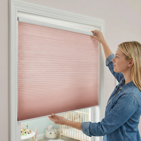 Child-Safe Cordless Honeycomb Shades - No Drill Lift & Slide Translucent Shade for Kids Rooms
