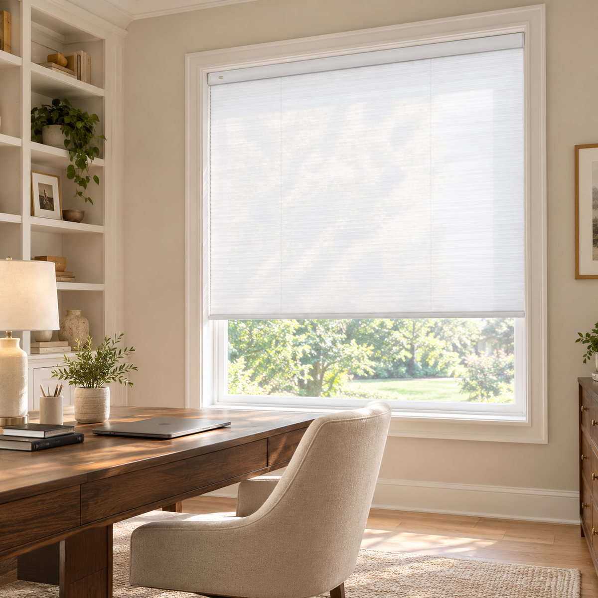 Custom No-Drill Cordless Sheer Cellular Shades – 25mm Honeycomb Blinds