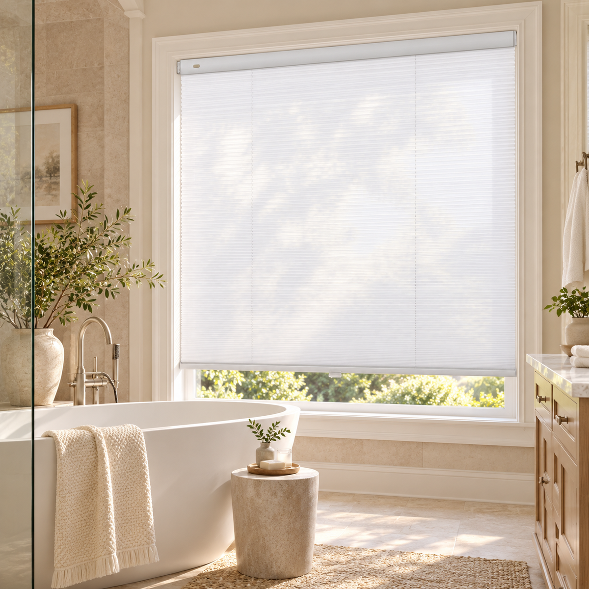 Custom No-Drill Cordless Sheer Cellular Shades – 25mm Honeycomb Blinds