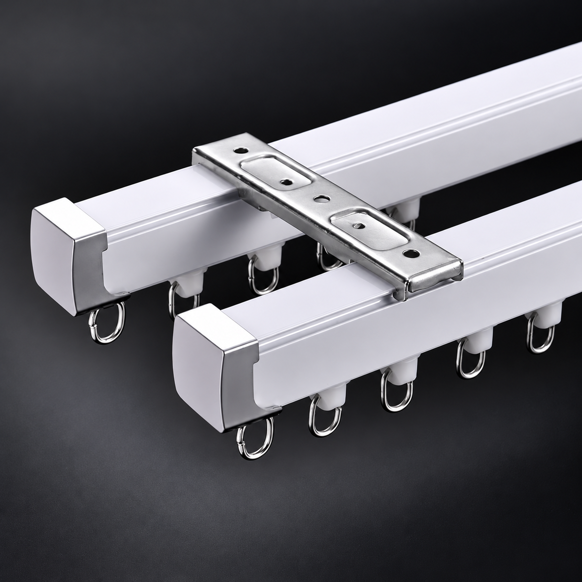 Heavy Duty Aluminum Curtain Track, Eco-Friendly Silent Sliding Shower Curtain Pole Window Accessories