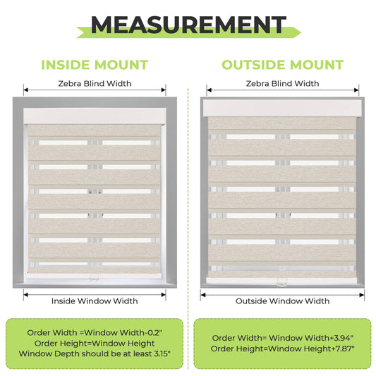 Cordless Zebra Blinds for Windows Pull Down Roller Window Shades Dual Layer Light Filtering Privacy for Day and Night, Free-Stop Door Shades for Home Easy to Install