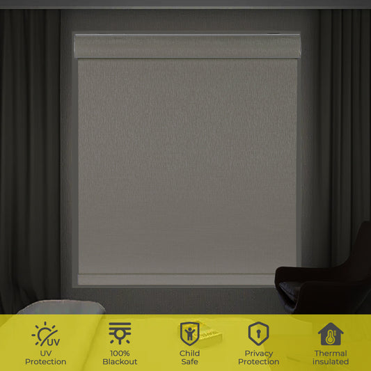 Blackout Roller Blinds Cordless Design Made Of Nano-Polymer Fabric With Cassette Suitable For Homes Bedrooms And Other Spaces Custom Sizes Available