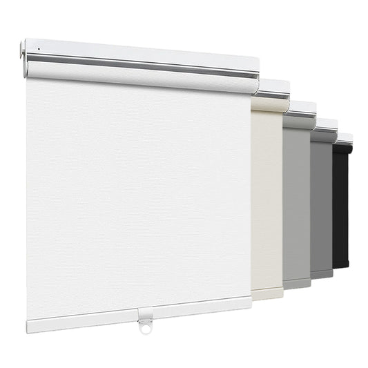 No Drill Cordless Roller Shades No Tools 100% Blackout Roller Windows Blinds Waterproof Fabric Privacy Blinds Thermal Insulated Tension Shades for Home Office