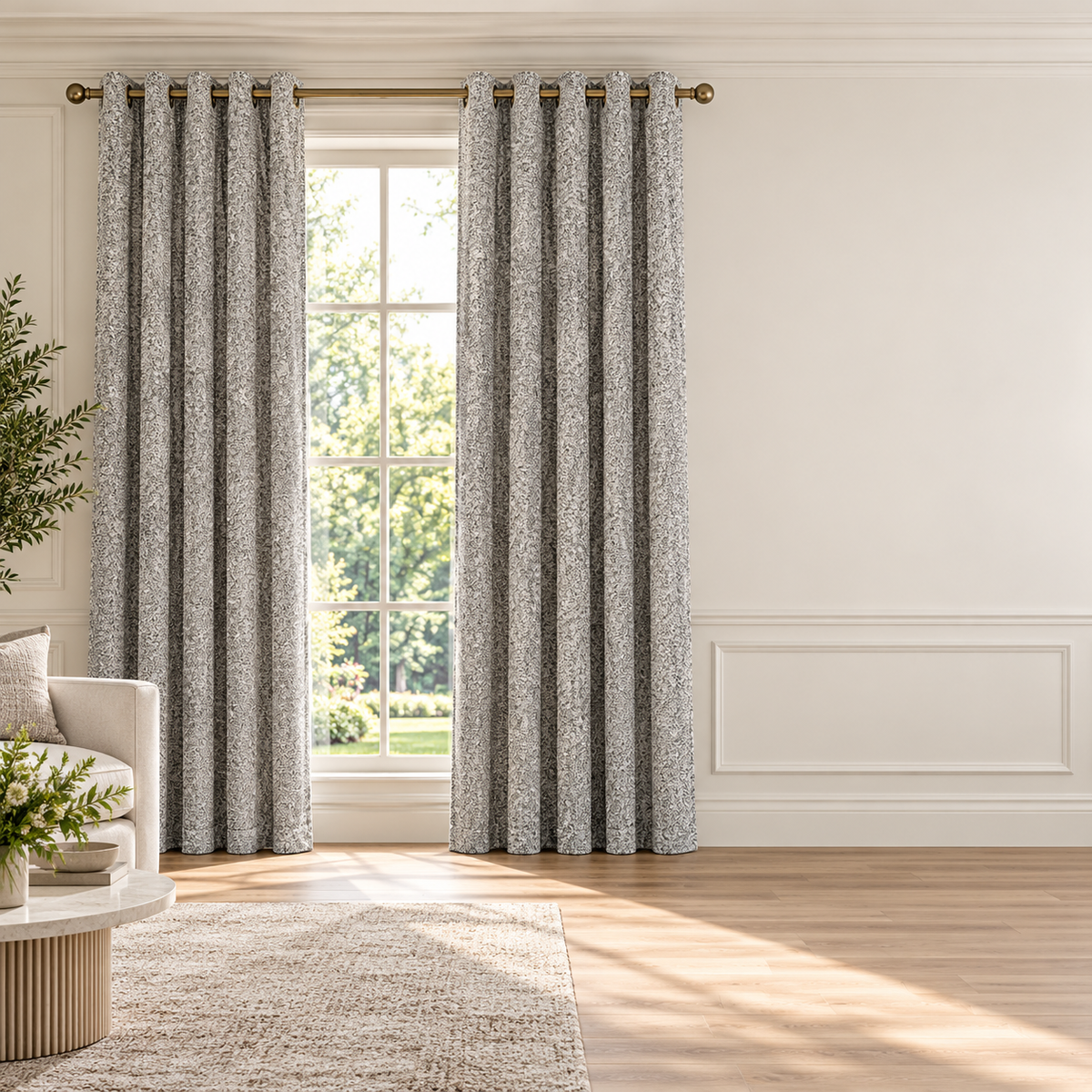 Custom Wool & Linen Blend Grommet Curtains – Cozy Heavyweight Drapes for Fall & Winter