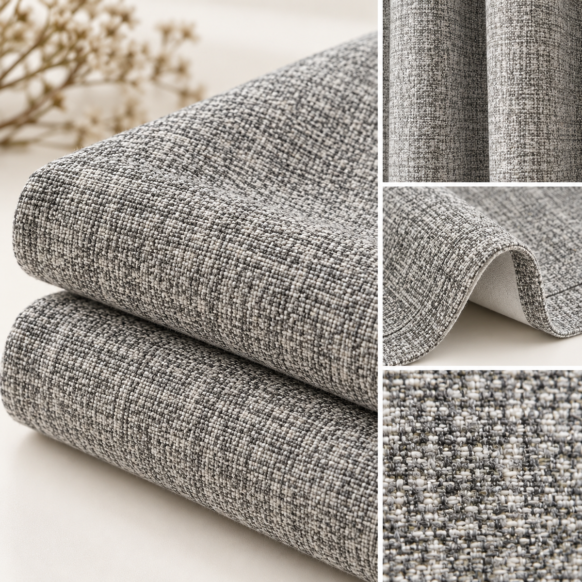 Custom Wool-Linen Blend Grommet Curtains – Cozy Textured Drapes for Fall & Winter